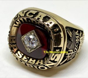 1986 ARIZONA WILDCATS COLLEGE WORLD SERIES CHAMPIONS CHAMPIONSHIP RING ...