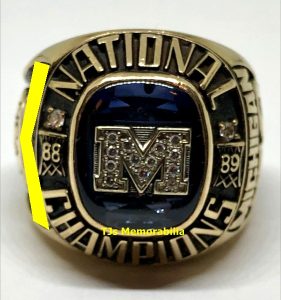 1989 MICHIGAN WOLVERINES NCAA BASKETBALL NATIONAL CHAMPIONSHIP RING ...