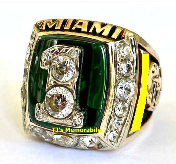 Miami hurricanes sale championship rings