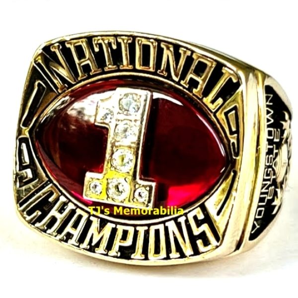 1991 YOUNGSTOWN STATE PENGUINS FOOTBALL NATIONAL CHAMPIONSHIP RING