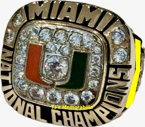 1991 UNIVERSITY OF MIAMI HURRICANES FOOTBALL NATIONAL CHAMPIONSHIP RING - Image 2