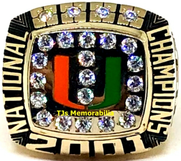 2001 U OF MIAMI HURRICANES WORLD SERIES NATIONAL CHAMPIONSHIP RING