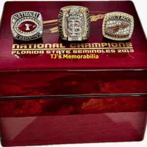 2013 FSU FLORIDA STATE SEMINOLES 3 RING SET NATIONAL CHAMPIONSHIP & BCS & ACC RING & PRESENTATION BOX