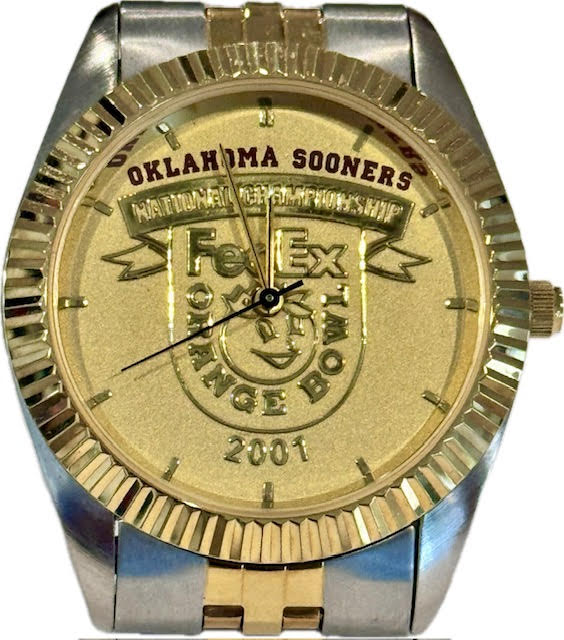 2000 OKLAHOMA SOONERS ORANGE BOWL & NATIONAL CHAMPIONSHIP WATCH NOT RING
